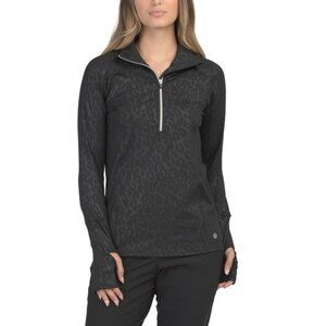 SNOW ANGEL Black Warm Lock Base Layer Chami Half Zip Top